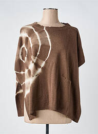 Poncho coupe ample marron FIVE femme