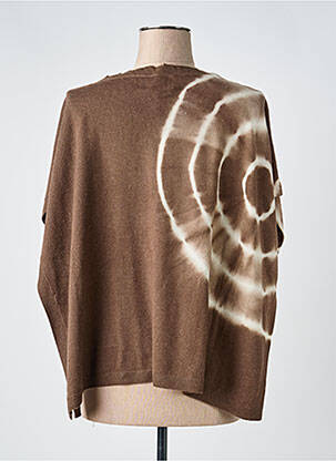 Poncho coupe ample marron FIVE femme