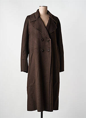 Manteau long coupe cintrée sans capuche marron MALIPARMI femme