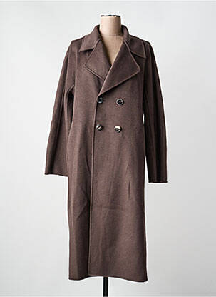 Manteau long coupe cintrée sans capuche marron MALIPARMI femme