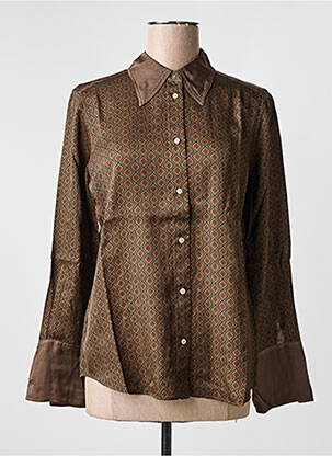 Chemisier coupe cintrée manches longues marron MASON'S femme