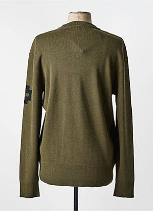 Pull maille souple et aérée manches longues vert STRELLSON homme