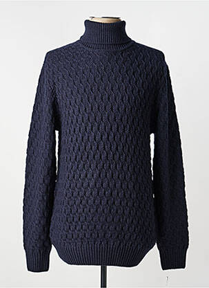 Pull col roulé stretch manches longues bleu STRELLSON homme