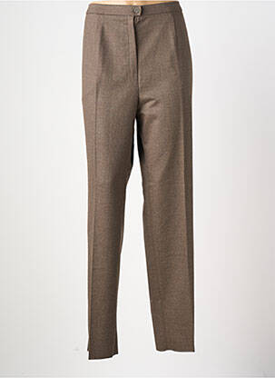 Pantalon droit taille à pinces taille normale marron KARTING femme