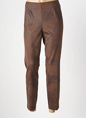 Pantalon 7/8 stretch taille normale marron FRANK WALDER femme