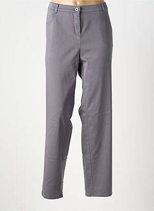 Pantalon droit stretch taille normale gris FRANK WALDER femme