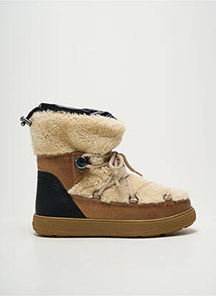 Bottines/boots bout rond talon plat jusqu'à 3cm beige MONCLER femme