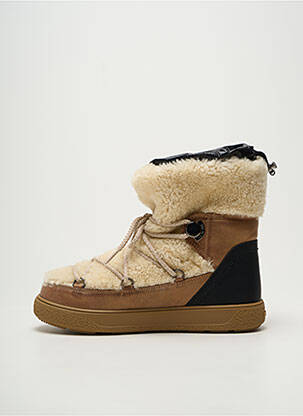 Bottines/boots bout rond talon plat jusqu'à 3cm beige MONCLER femme