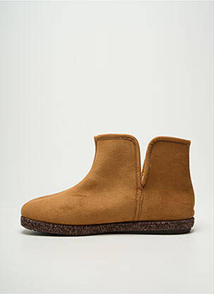 Chaussons/pantoufles bout rond talon plat jusqu'à 3cm marron COTEMER femme