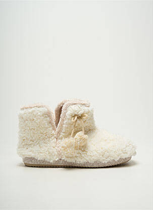 Chaussons/pantoufles bout rond talon plat jusqu'à 3cm beige COTEMER femme