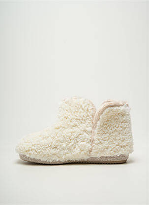 Chaussons/pantoufles bout rond talon plat jusqu'à 3cm beige COTEMER femme