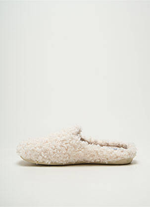 Chaussons/pantoufles bout rond talon plat jusqu'à 3cm beige COTEMER femme