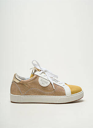 Baskets tissage satiné talon plat jusqu'à 3cm jaune REDSKINS femme