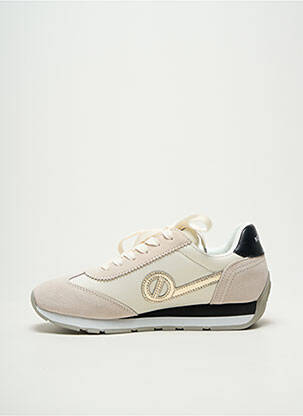 Baskets tissage satiné talon plat jusqu'à 3cm beige NO NAME femme