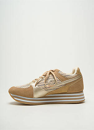 Baskets tissage satiné talon de 4 à 6cm or NO NAME femme
