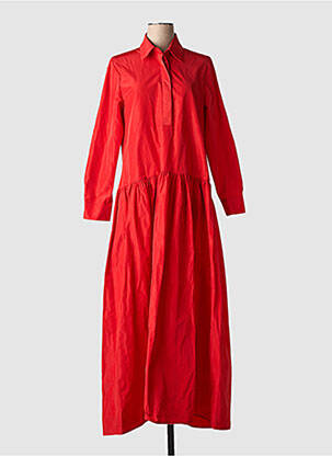 Robe longue manches longues manches longues rouge LAUREN VIDAL femme