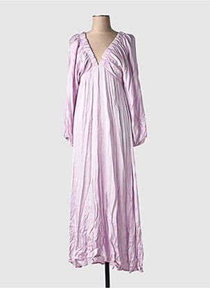 Robe longue manches longues manches longues violet LAUREN VIDAL femme