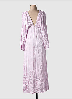 Robe longue manches longues manches longues violet LAUREN VIDAL femme
