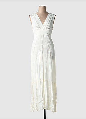 Robe longue sans manche sans manche blanc LAUREN VIDAL femme