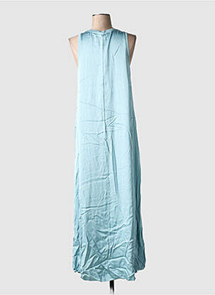 Robe longue coupe évasée sans manche bleu LAUREN VIDAL femme