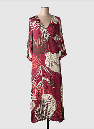 Robe longue manches longues manches longues rouge LAUREN VIDAL femme