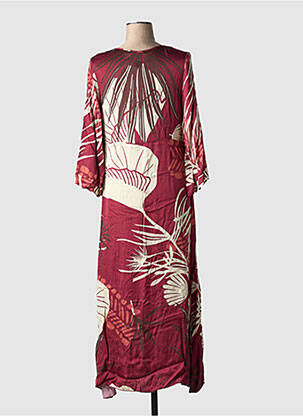 Robe longue manches longues manches longues rouge LAUREN VIDAL femme