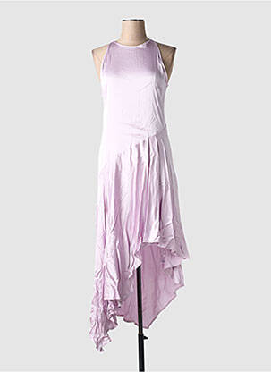 Robe longue coupe évasée sans manche violet LAUREN VIDAL femme