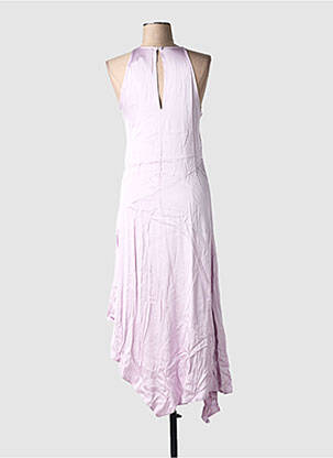 Robe longue coupe évasée sans manche violet LAUREN VIDAL femme