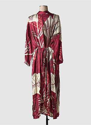 Robe mi-longue coupe fluide manches longues violet LAUREN VIDAL femme