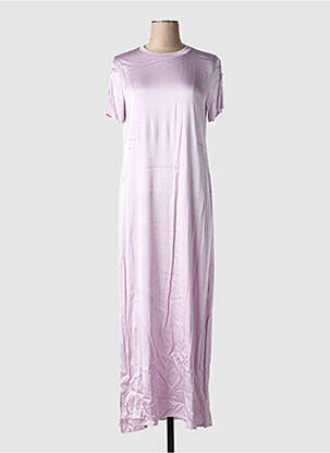 Robe longue manches courtes manches courtes violet LAUREN VIDAL femme