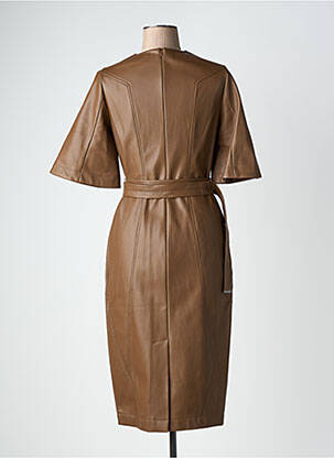 Robe mi-longue manches courtes manches courtes marron URBANCODE femme