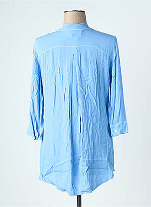Chemisier col mao manches longues bleu ELISA CAVALETTI femme