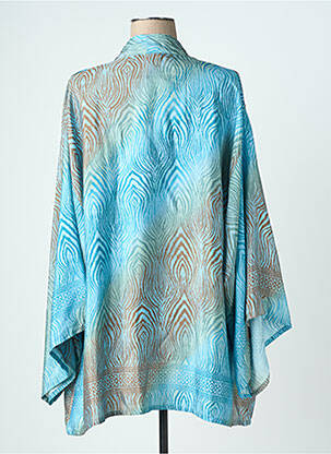 Veste kimono manches longues bleu LAUREN VIDAL femme