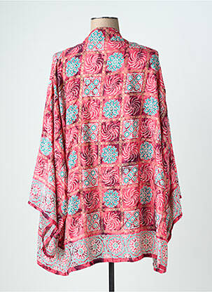 Veste kimono manches longues rose LAUREN VIDAL femme