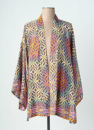 Veste kimono manches longues bleu LAUREN VIDAL femme