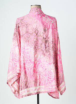 Veste kimono manches longues rose LAUREN VIDAL femme