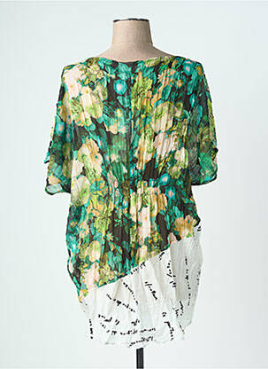Tunique manches courtes coupe fluide vert ELLY ITALIA femme
