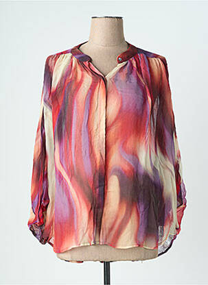 Chemisier imprimé fantaisie manches longues rouge LAUREN VIDAL femme