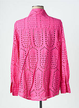Chemisier coupe droite manches longues rose LAUREN VIDAL femme