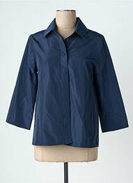 Chemisier coupe droite manches longues bleu LAUREN VIDAL femme