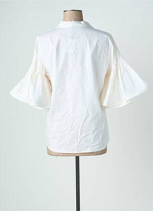 Chemisier coupe droite manches 3/4 blanc LAUREN VIDAL femme