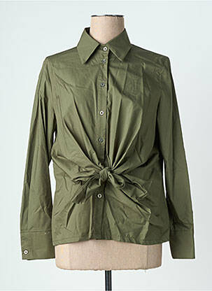 Chemisier coupe cintrée manches longues vert LAUREN VIDAL femme