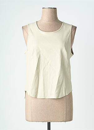 Top coupe cintrée sans manche beige URBANCODE femme