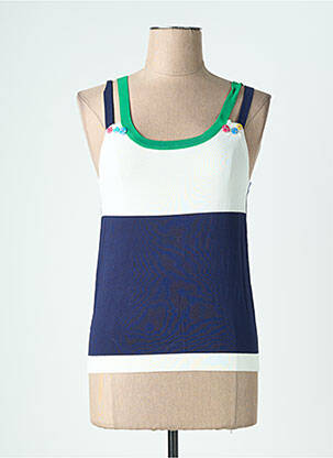 Top imprimé fantaisie fines bretelles bleu JEI'S BY LETIZIA DENARO femme