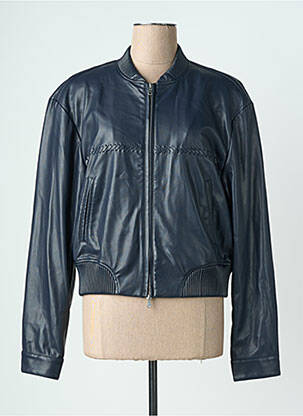 Veste simili cuir poches bleu URBANCODE femme