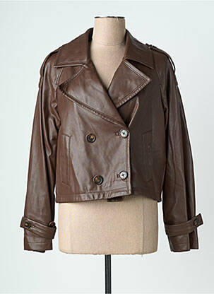 Veste simili cuir poches marron URBANCODE femme