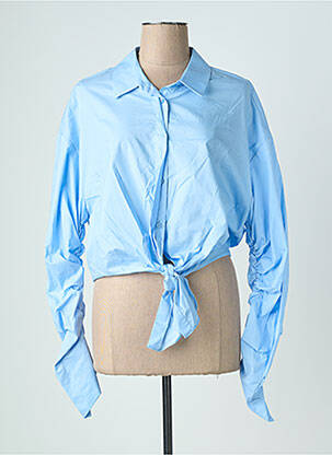 Chemisier manches longues manches longues bleu LAUREN VIDAL femme