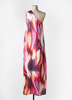 Robe longue imprimé fantaisie sans manche rouge LAUREN VIDAL femme