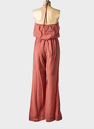 Combi-pantalon tissage crêpe fines bretelles orange LAUREN VIDAL femme