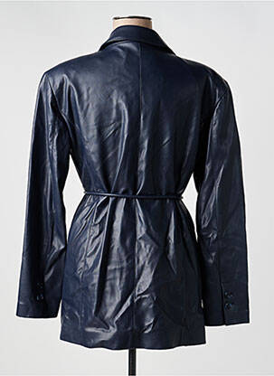 Veste simili cuir epaulette bleu URBANCODE femme
